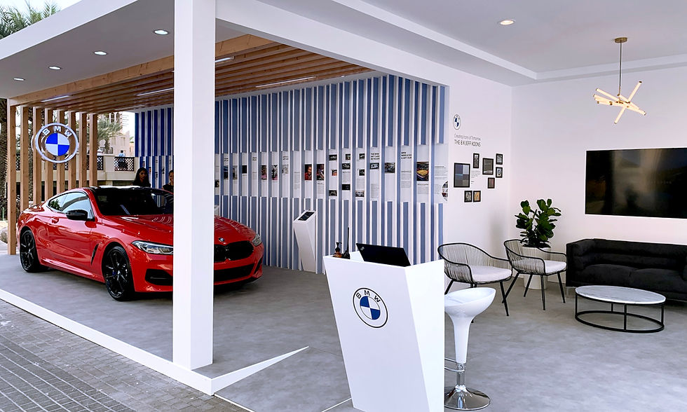 BMW stand with BMW M 850i at art Dubai 2022