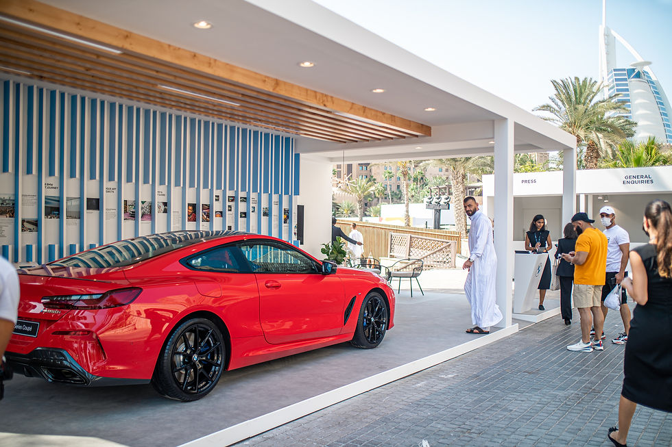 BMW stand with BMW M 850i at art Dubai 2022