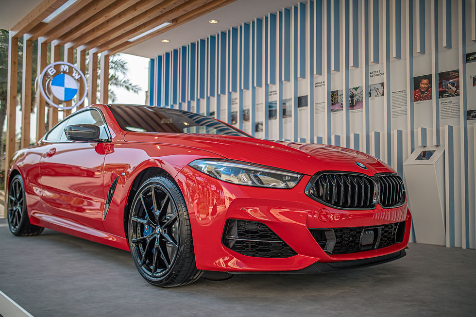 BMW stand with BMW M 850i at art Dubai 2022