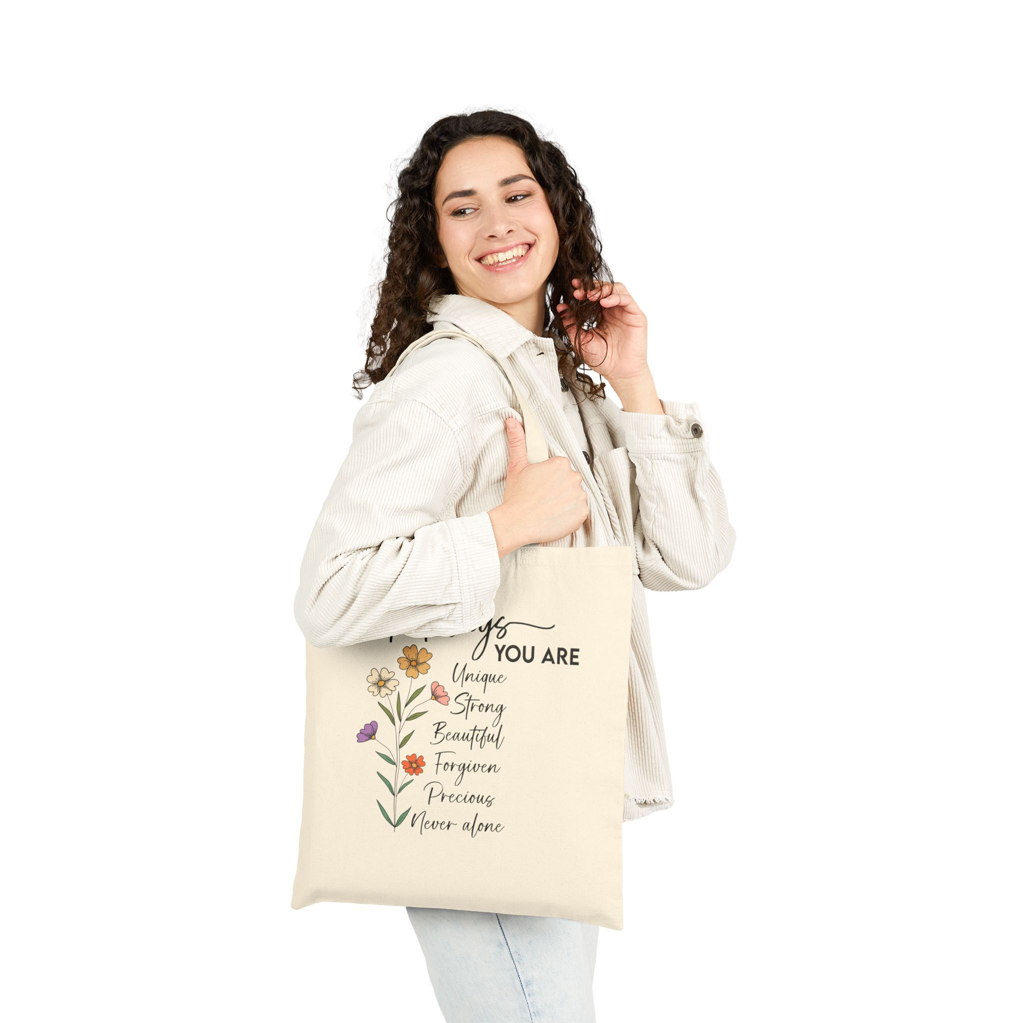 Inspirational Cotton Canvas Tote Bag , Religious tote, Unique Gift 