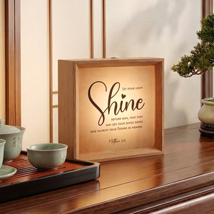 Premium Wooden Scripture Ambient Lightbox #4 Shine (Matthew 5:16)