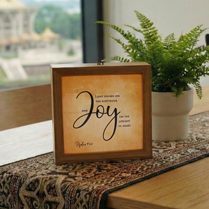 Premium Wooden Scripture Ambient Lightbox #10 Joy (Psalm 97:11)