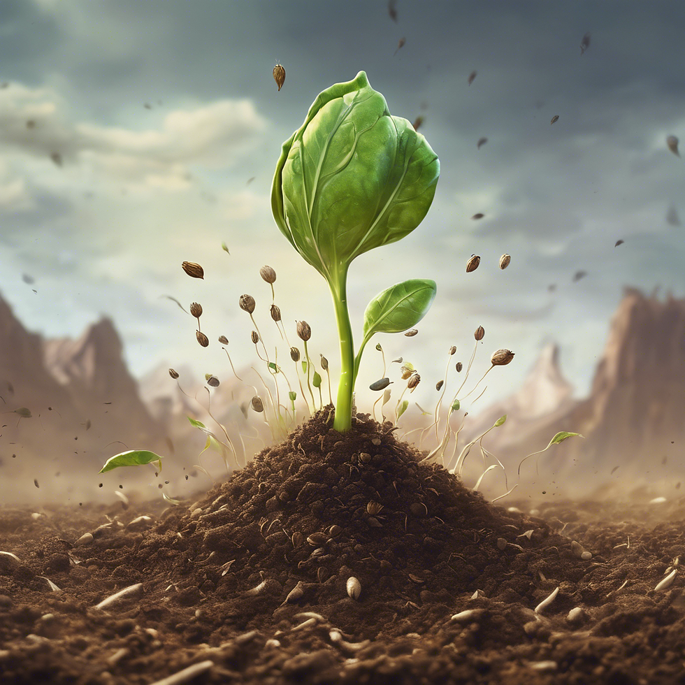 Plant growing in fertile soil