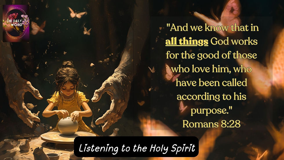 Romans 8:28 reassures us, "And we know that in all things God works for the good of those who love him, who have been called according to his purpose."