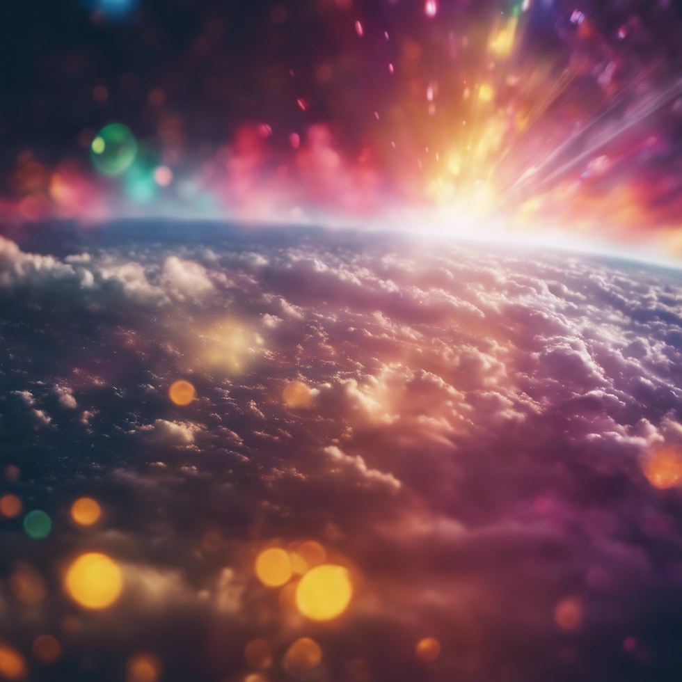 Glorious power from God- Brilliant colors over the earth from Heaven
