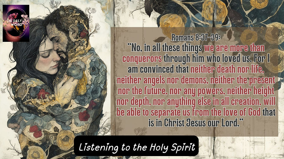 No, in all these things we are more than conquerors through him who loved us.