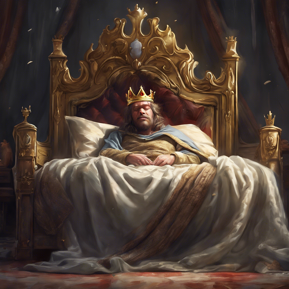 King Darius unable to sleep being worried about Daniel!