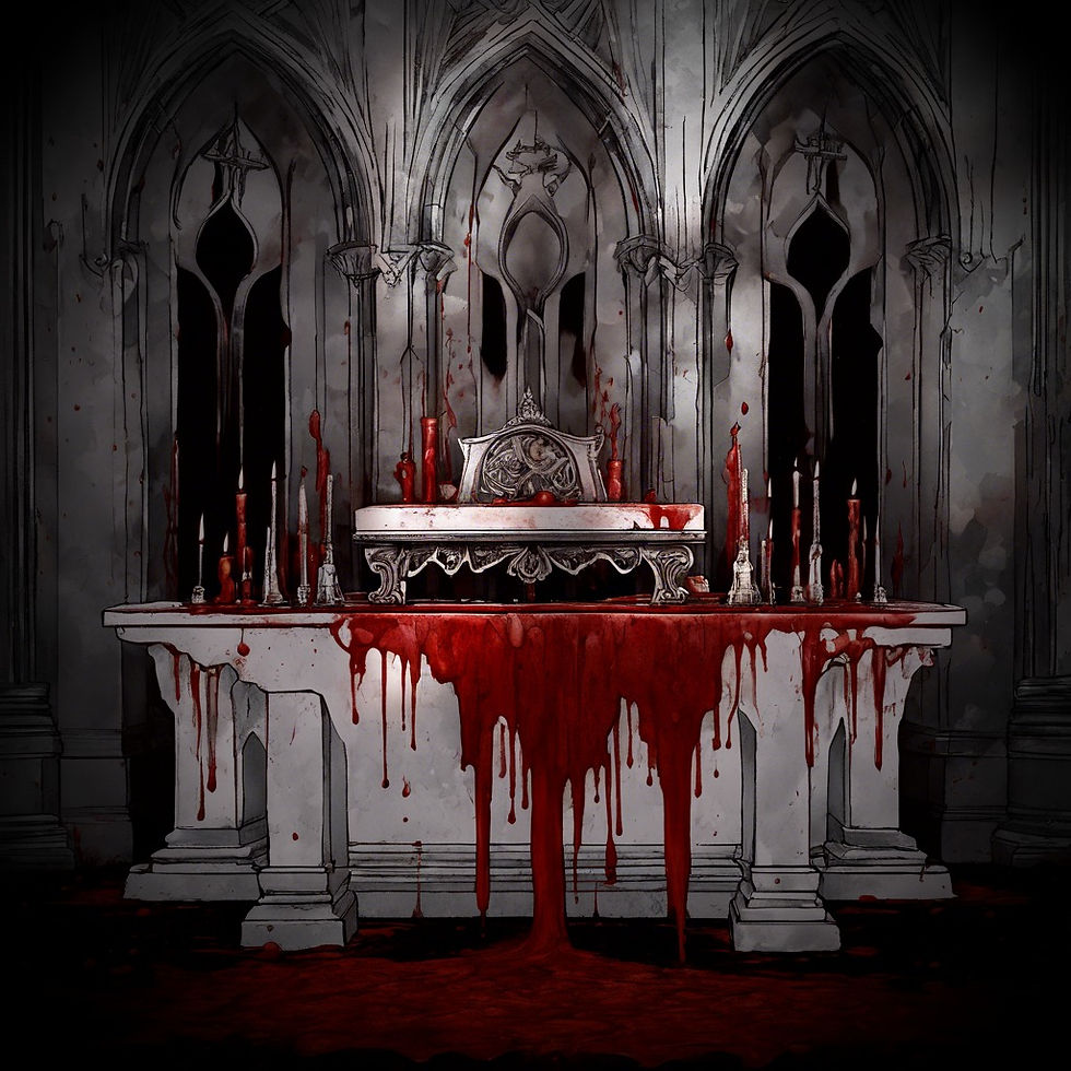 Alter with blood on it