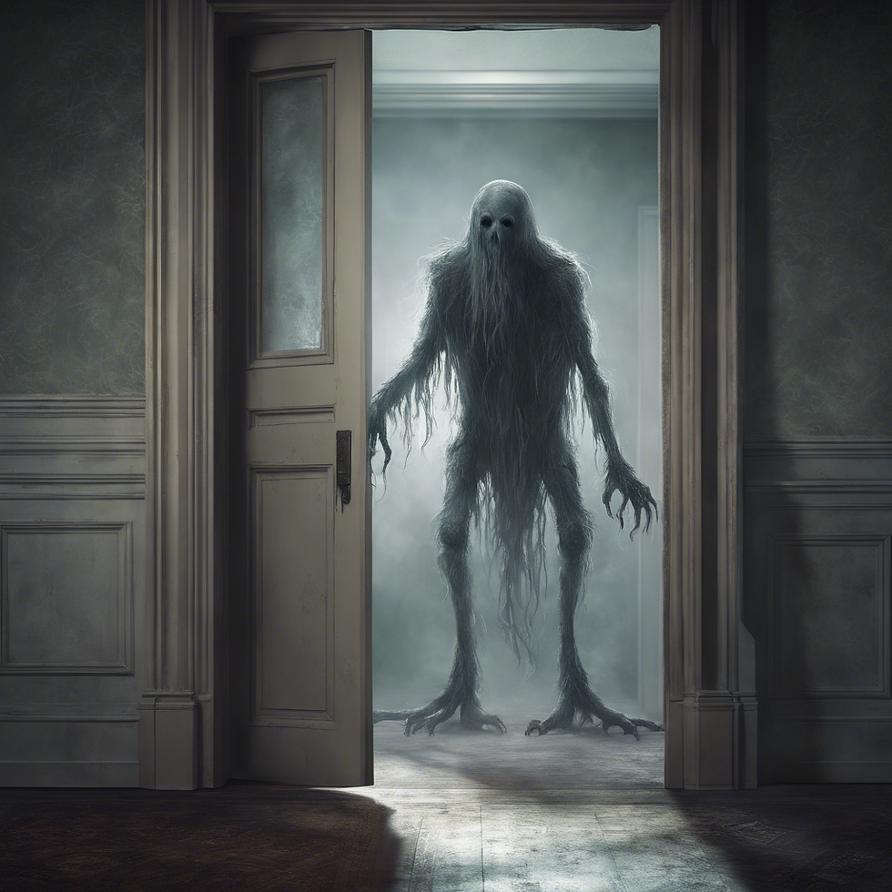 Demon entering through an open door