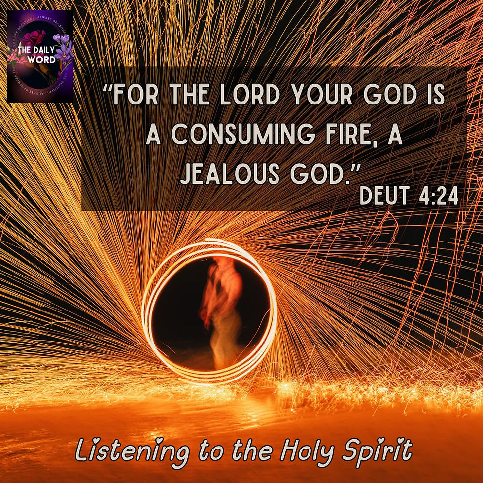 For the Lord your God is a consuming fire, a jealous God.” Deut 4:24