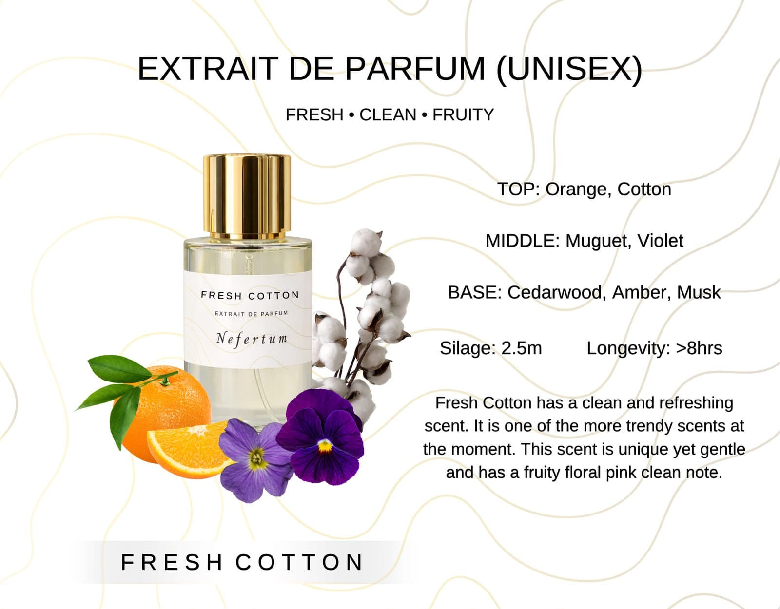 Nefertum Fragrances Extrait De Parfum - Fresh Cotton