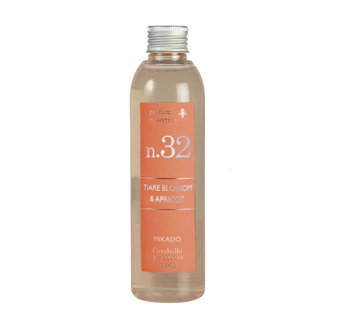 Cerabella Diffuser Refill No. 32 Tiare Blossom & Apricot | Premium Reed Diffuser Refill Singapore | Hiew