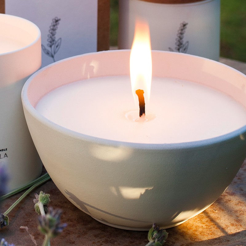 Thumbnail: Cerabella Candle Anti-Mosquito Candle in White Terracotta Bowl