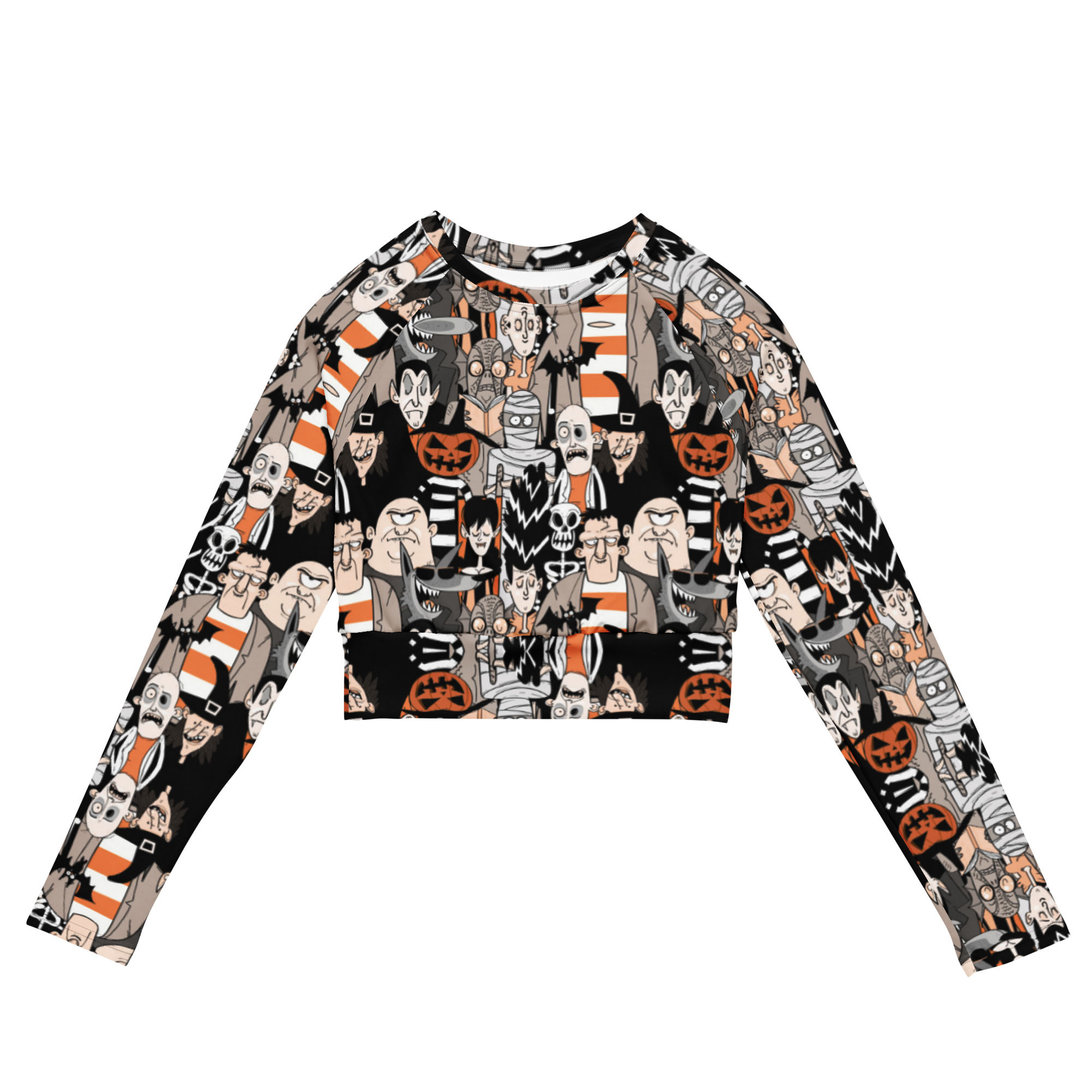 MonsterMash Eco-Friendly long-sleeve crop top