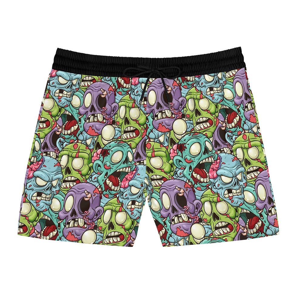 Thumbnail: Neon Zombie Mid-Length Swim Shorts