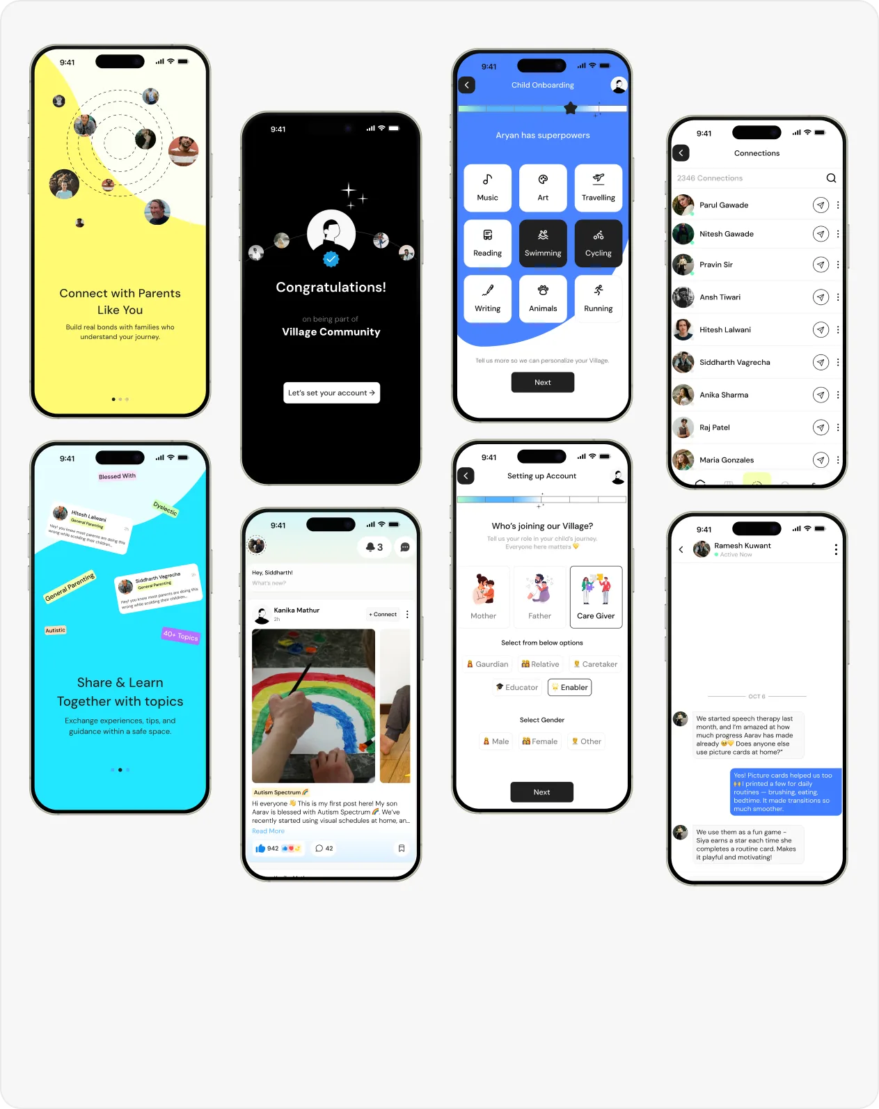 Village Parent App design