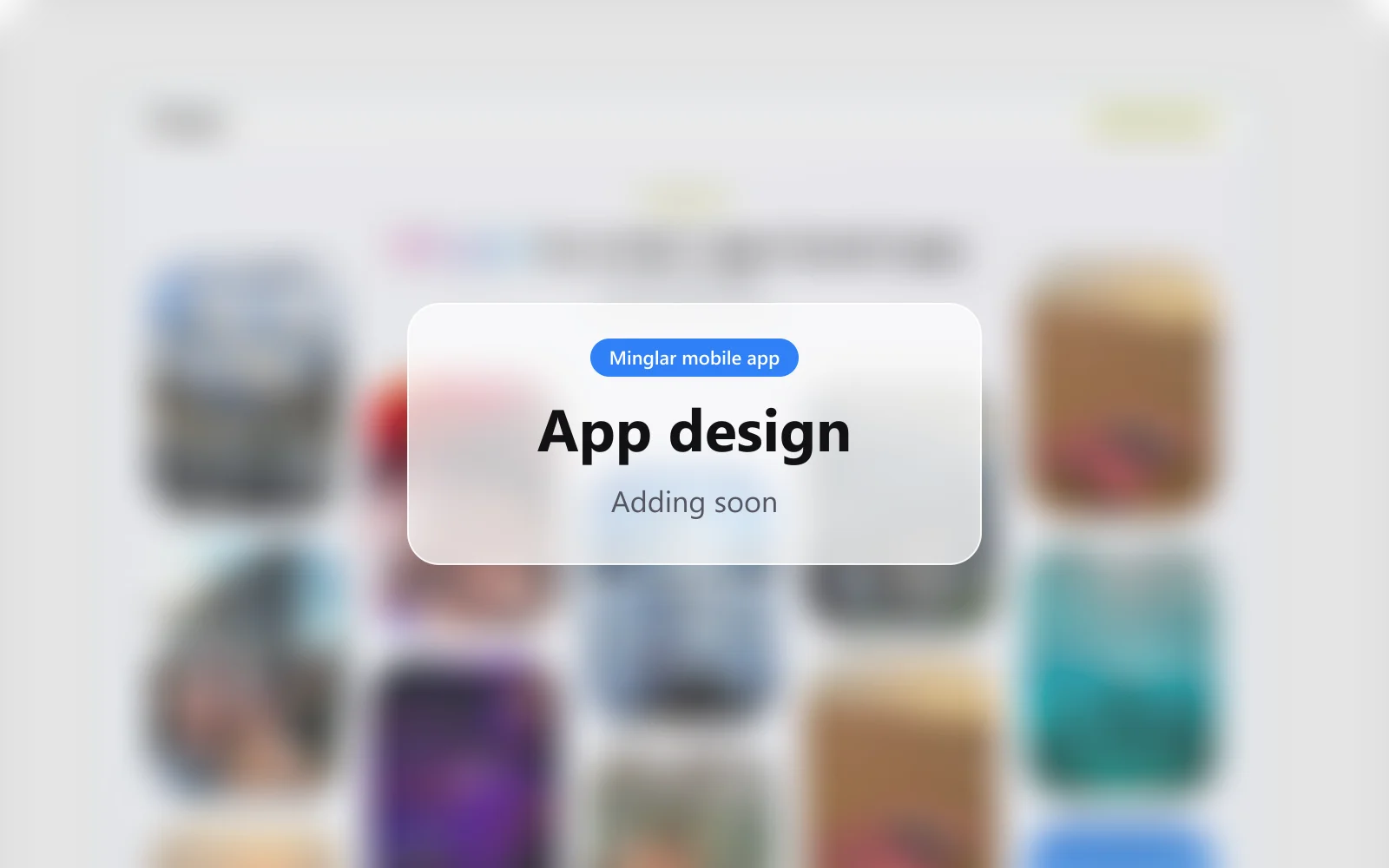 Mobile app design: screens from the user app will be added here soon.