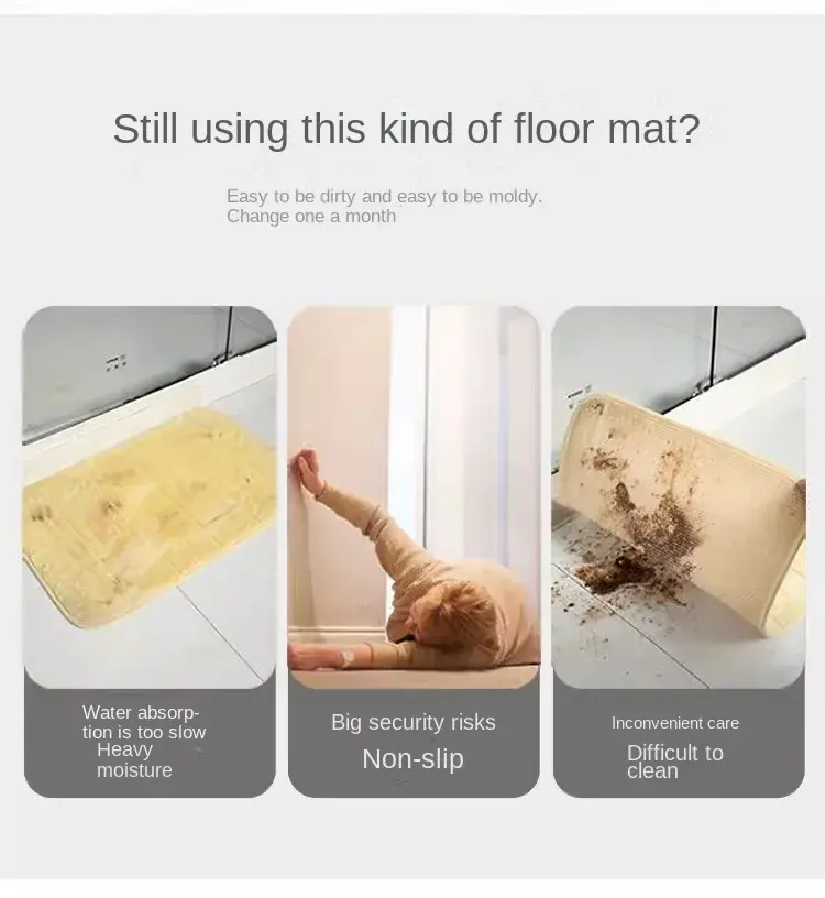 Miniatura: Tapete de Diatomita Antiderrapante – Secagem Rápida e Super Absorvente