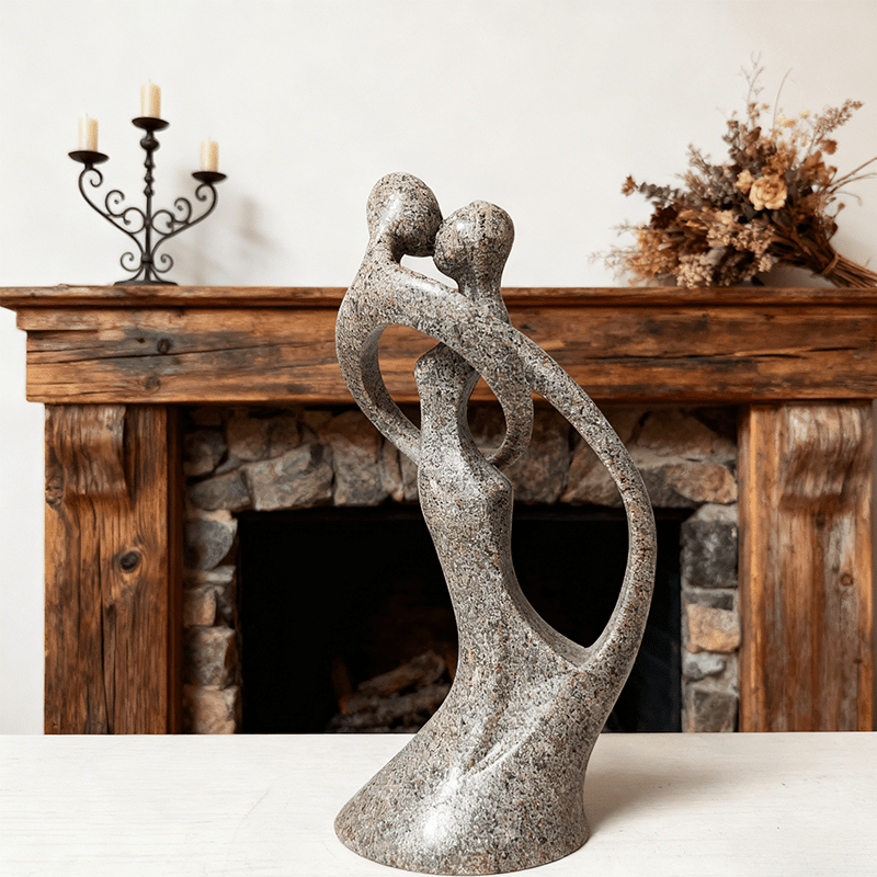 Miniatura: 1PCHug and Kiss Couple Abstract Art Resin Statue Ornament，Modern Home Decor Ar