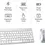 Thumbnail: Keyboard Bluetooth Mouse Set for iPad Foldable Stand Silver Portable Apple