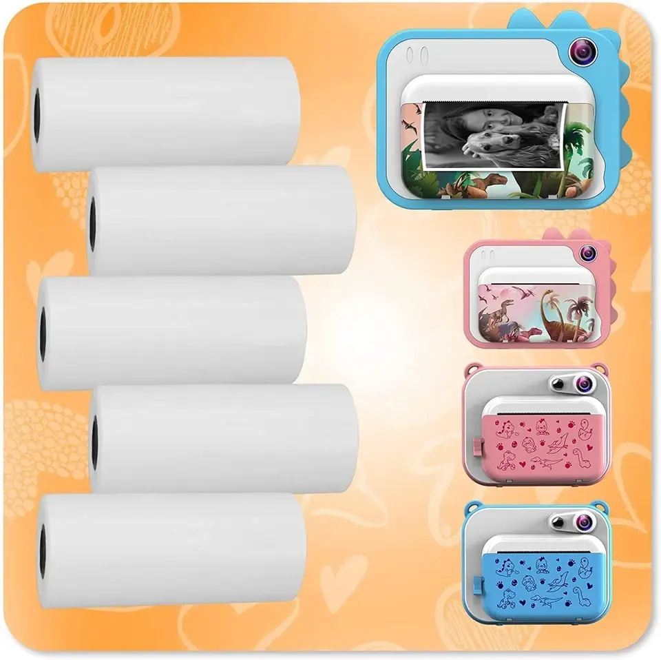 Thumbnail: Thermal Paper 57x6m BPA-Free Refill for Kids Instant Print Camera UK 5 Rolls