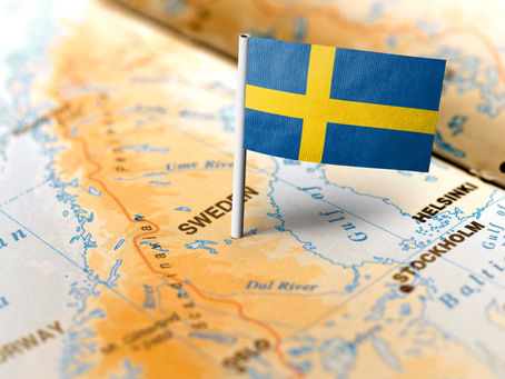 Ruotsin lippu kartalla
