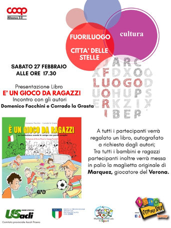 "E' un gioco da ragazzi", sabato la presentazione del libro