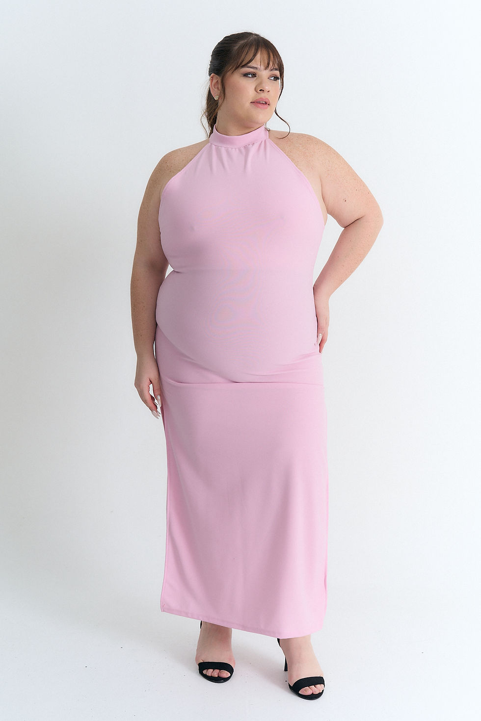 Miniatura: Vestido Halter Crepe Rosa