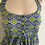 Thumbnail: Cotton  Green/ Blue Summer Dress Size 12 close front