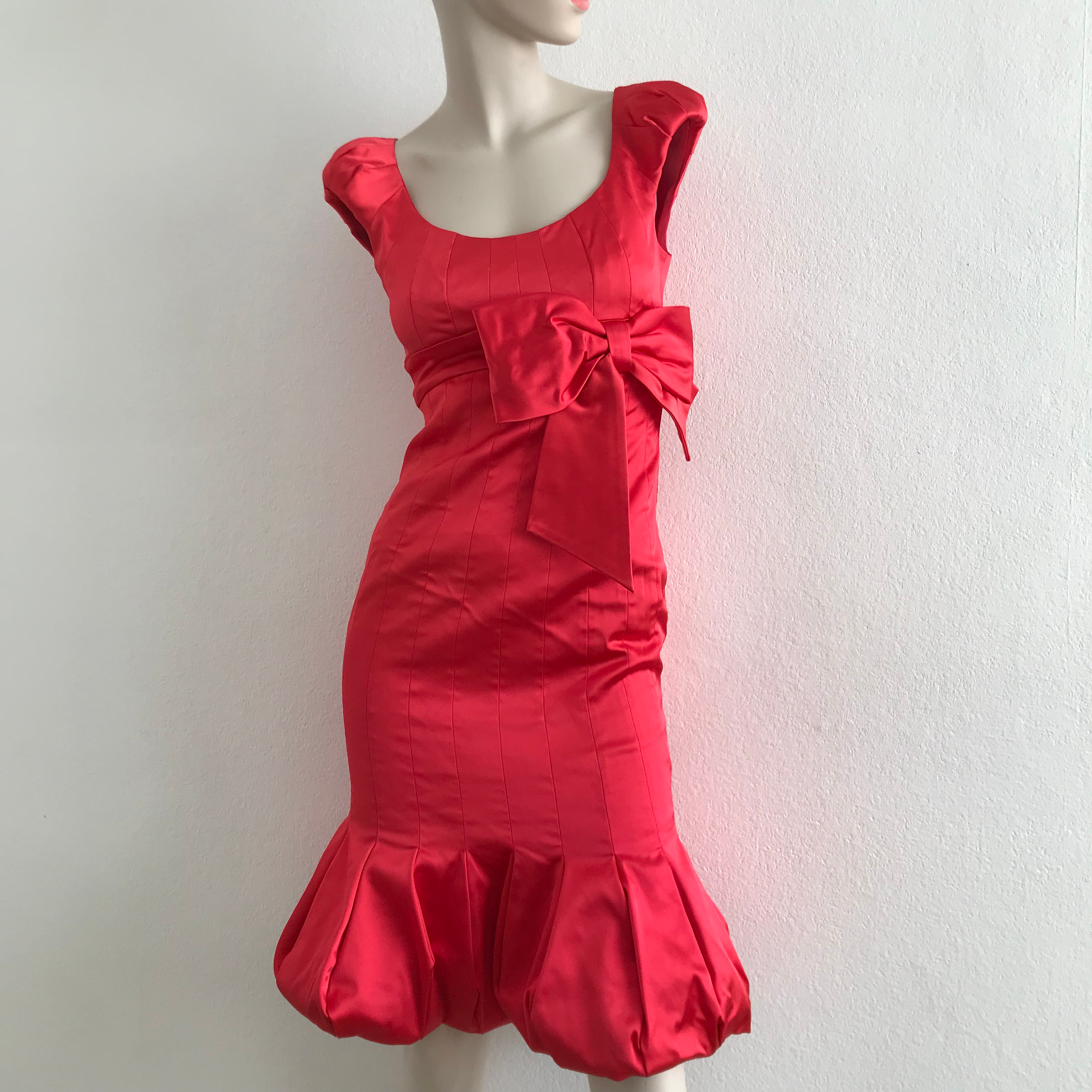 Karen Millen Red Puff Sleeve Cocktail Dress