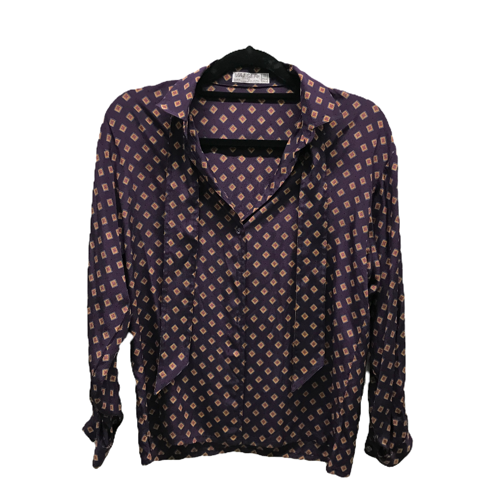 Vintage women's Jaeger attached-scarf silk shirt