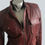 Thumbnail: Women's Leather Jacket Burgundy Colour chest