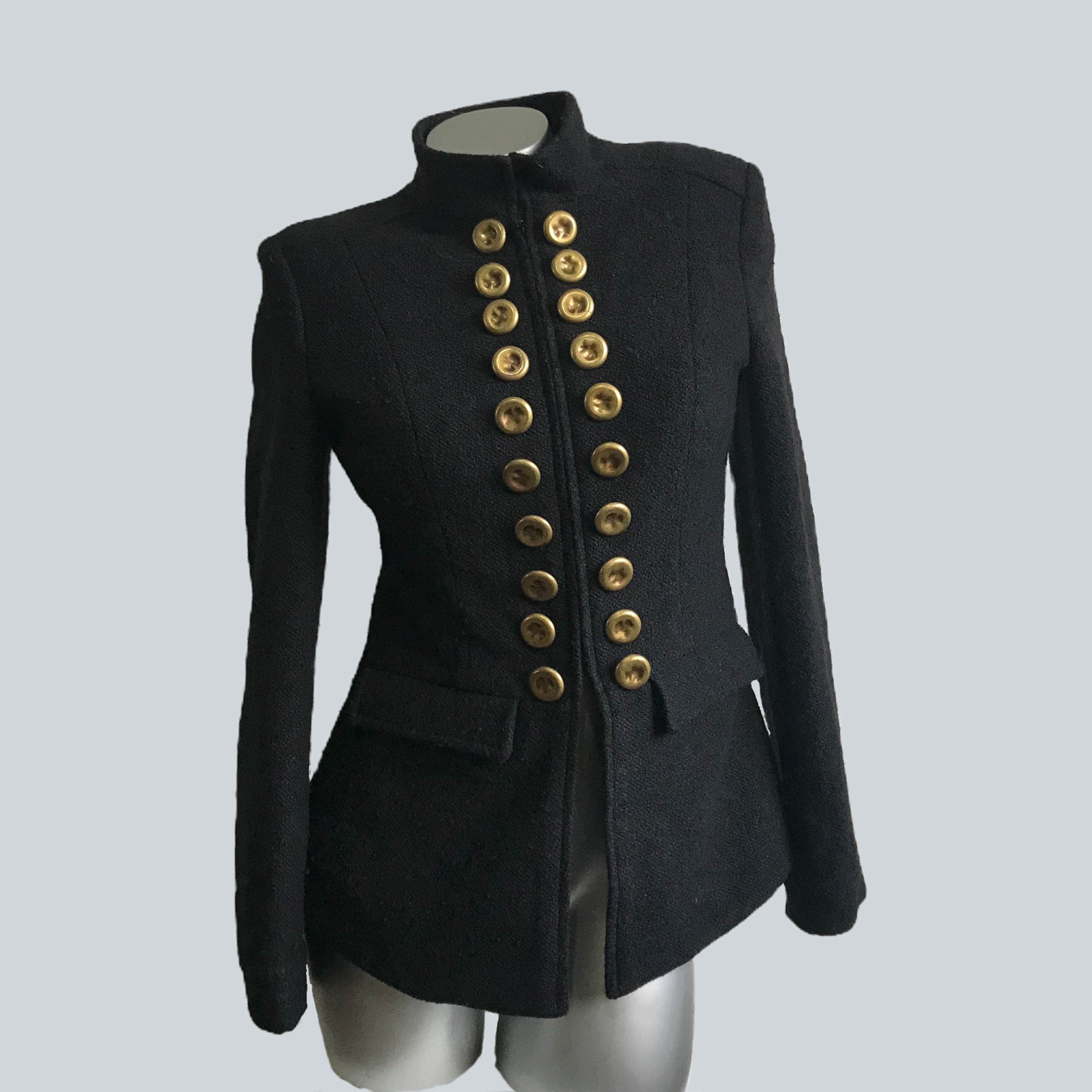 Women's Black Military Style Jacket/Coat