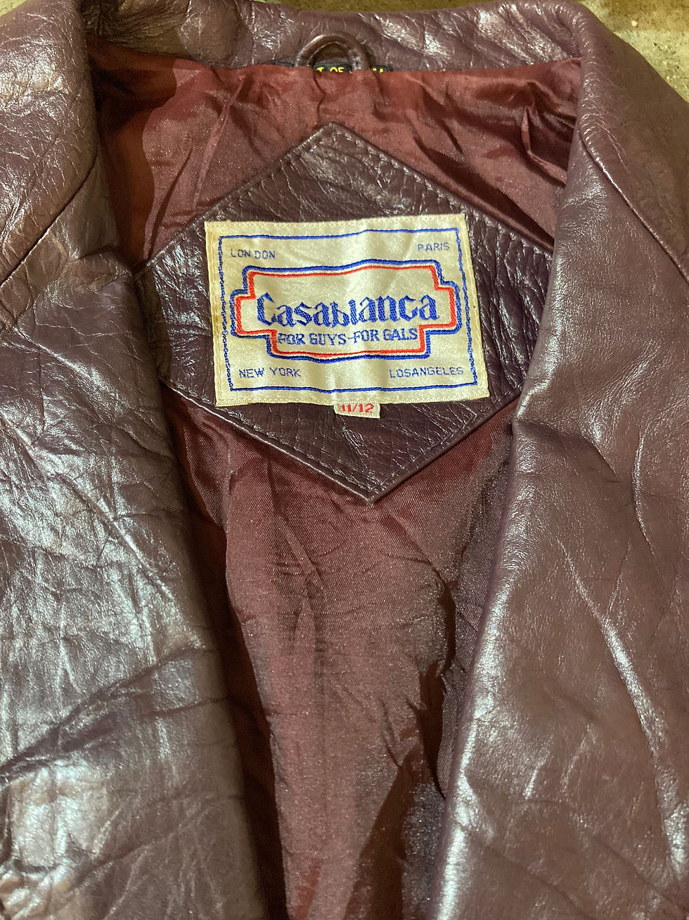 Thumbnail: Vintage Casablanca Burgundy Leather Blazer label