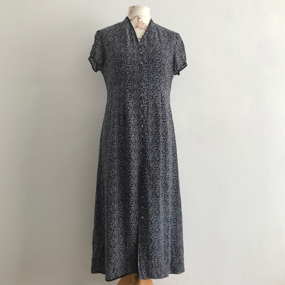Long Silk Button Up Summer Dress Size 14