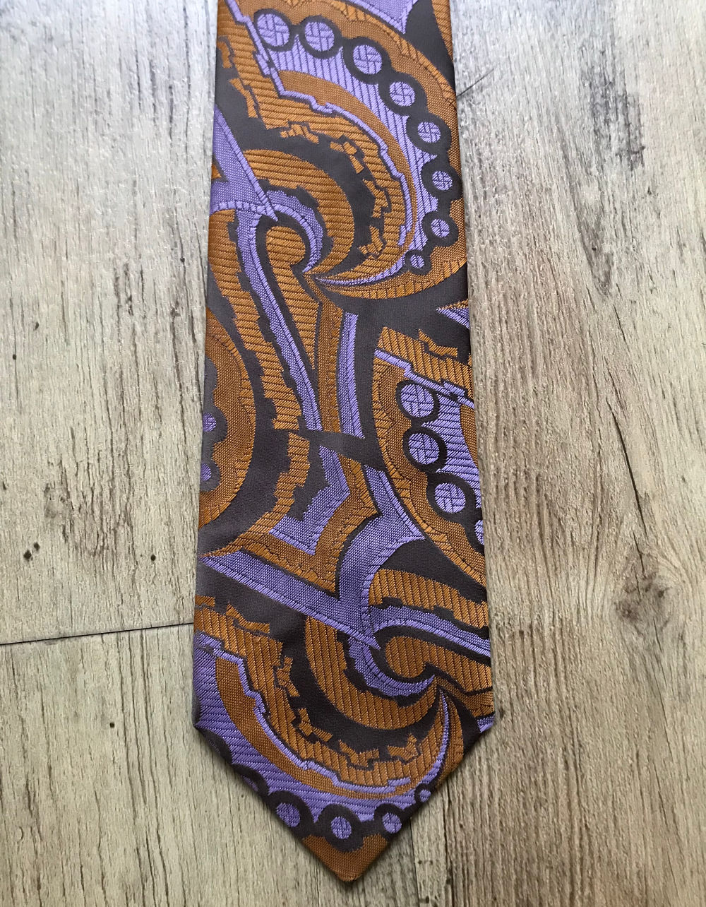brown orange 60's tie