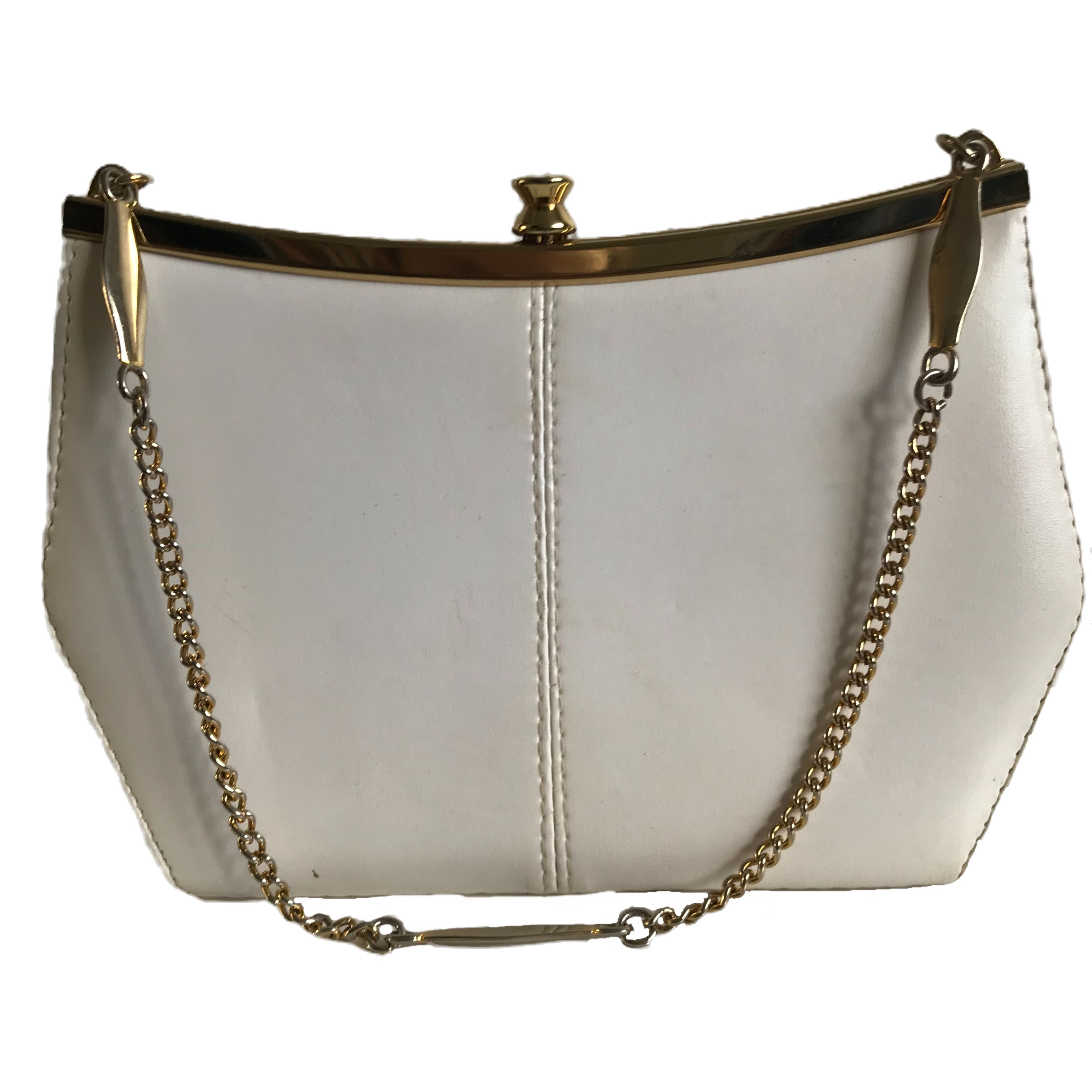 Vintage White Leather Handbag