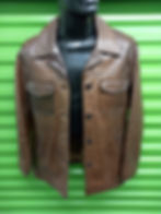 men brown leather blazer style jacket