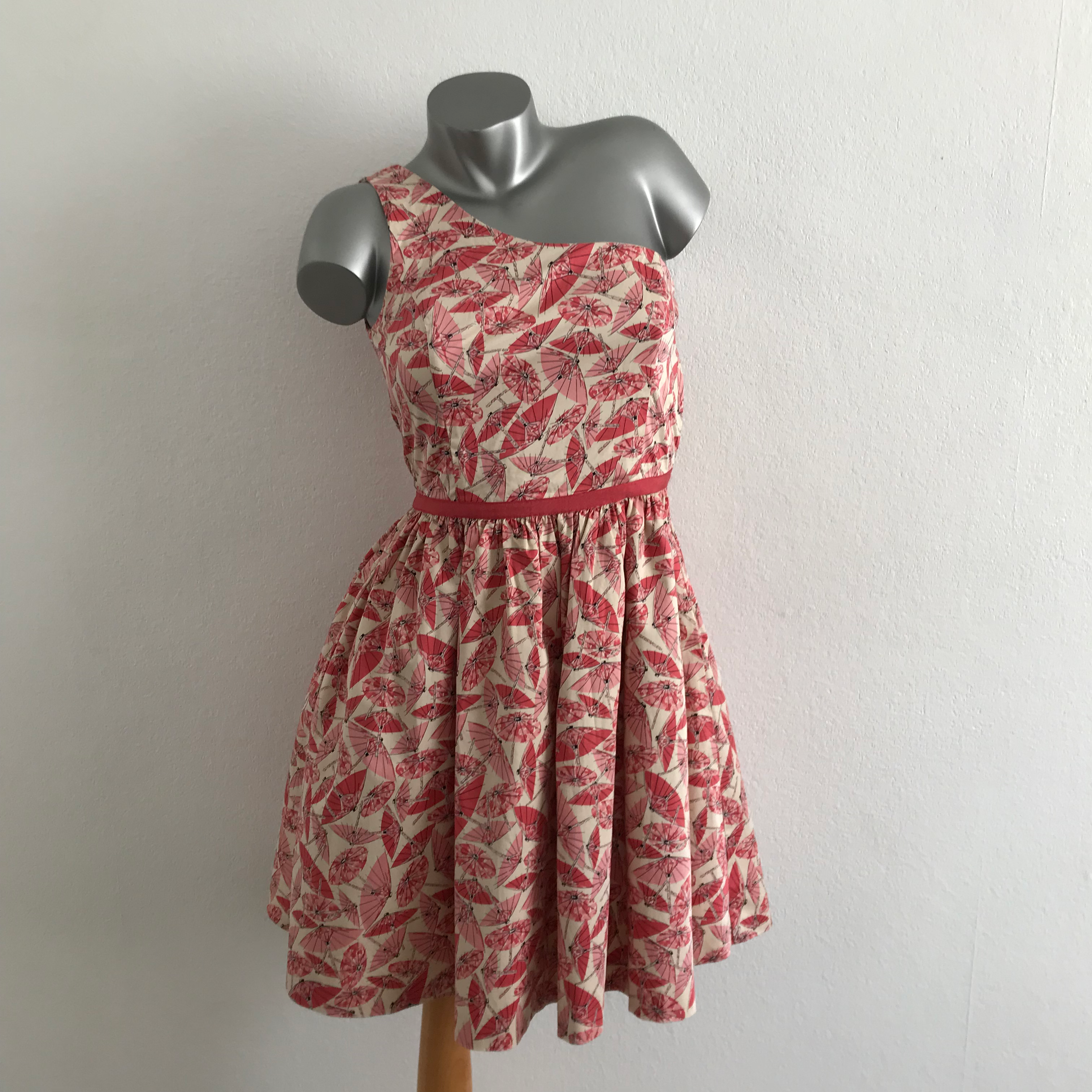 Asymmetrical One-Shoulder Fit-N-Flare Dress Size 8