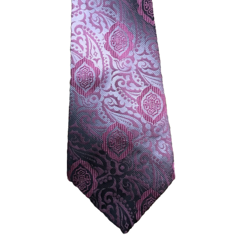Genuine 60's 70's Retro Style Pink/Silver Tie