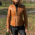 Women’s Light Brown Leather Jacket – Size 10 front view