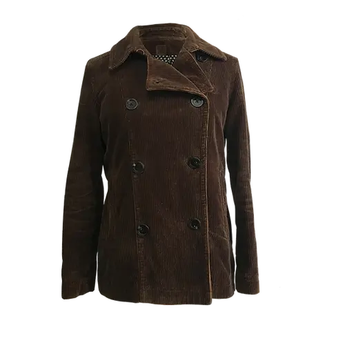 Women's Double Breasted Brown Corduroy Jacket main