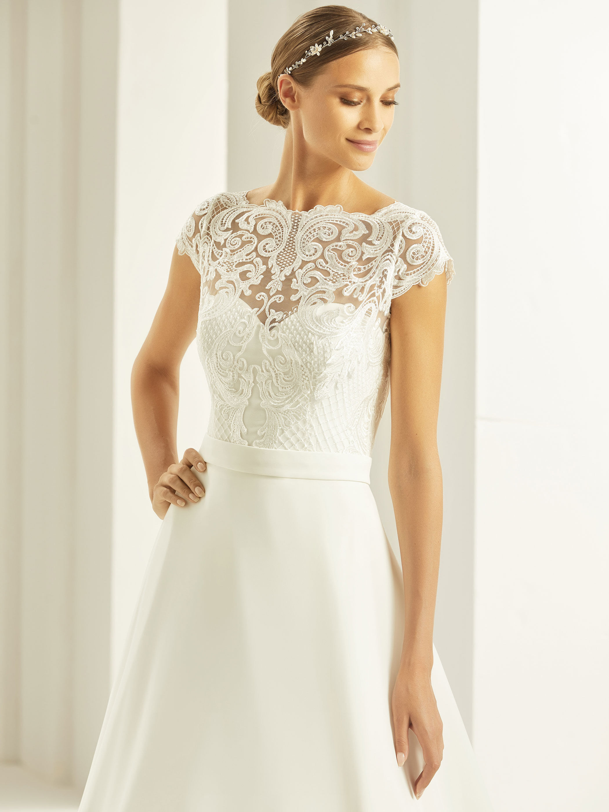 vintage Spitzenoberteil ivory