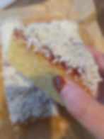 Jam and Coconut cake slice