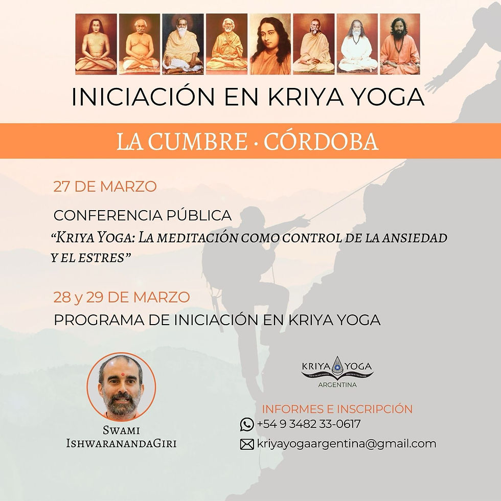 Iniciación en Kriya Yoga en La Cumbre, Córdoba