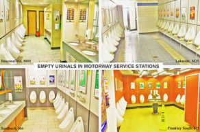Empty Urinals in Motorway Service Stations