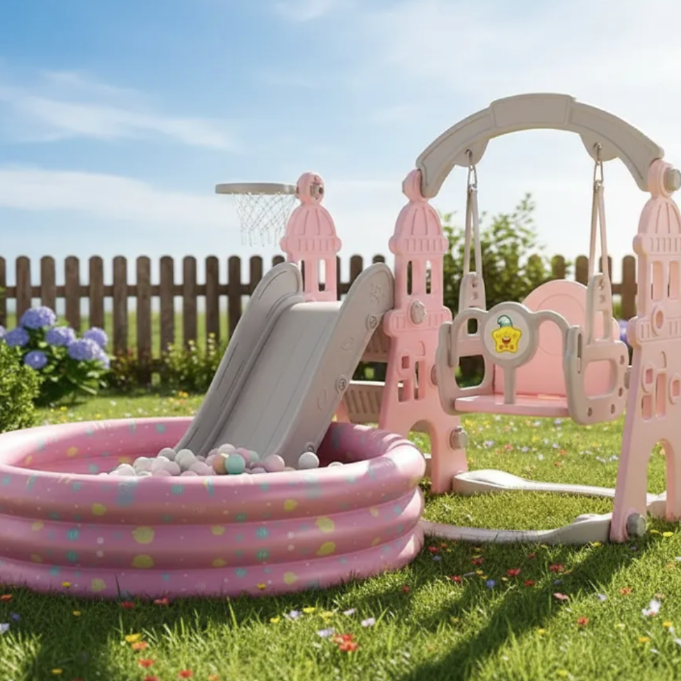 Miniatura: Parque Infantil 4en1 Columpio Piscina De Pelotas Y Tobogan
