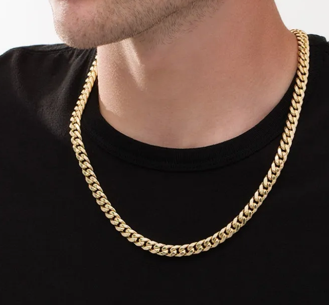 Miniatura: Cadena 60 Cm Acero Inoxidable Cubana Color Oro 12 Mm Hombre