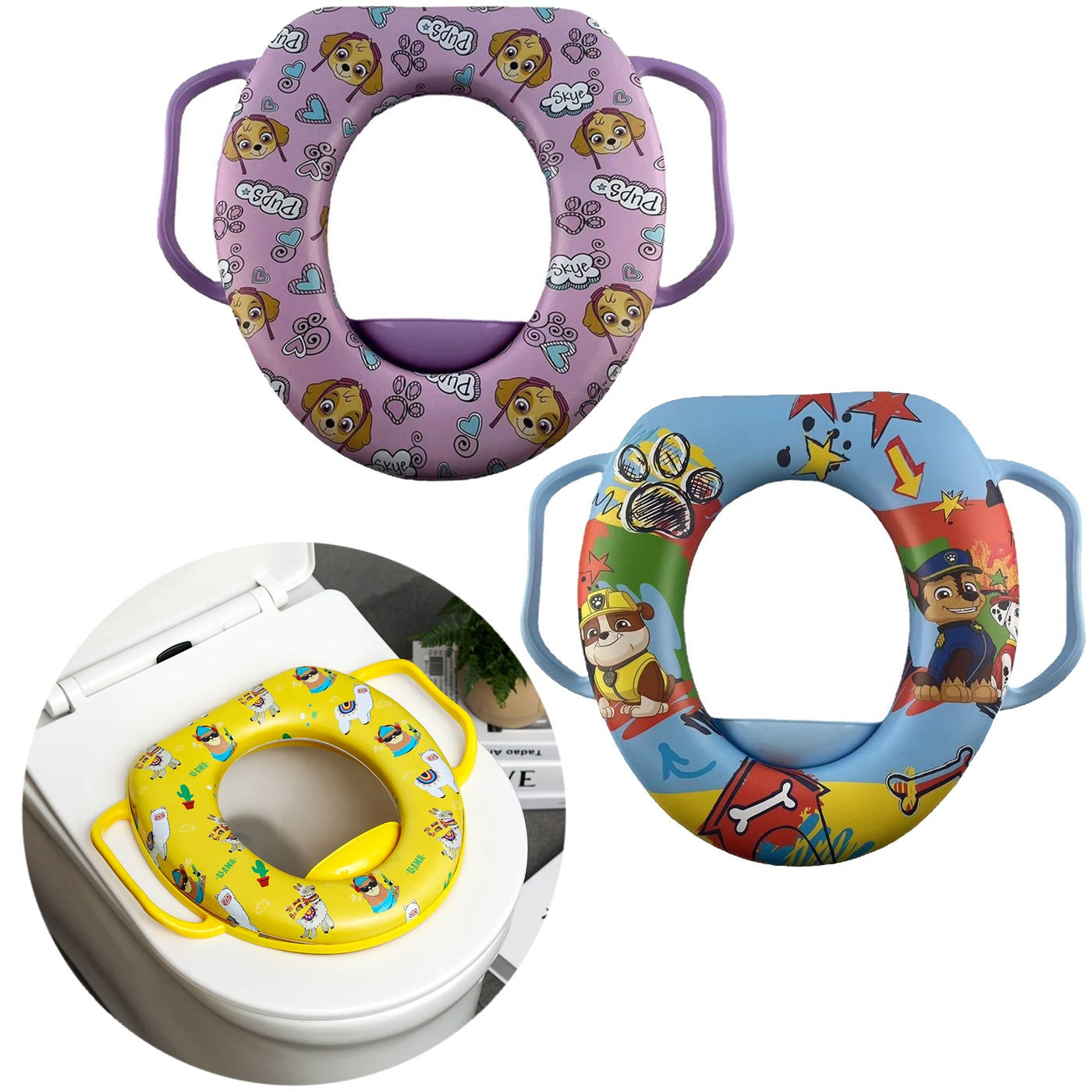 Reductor Acolchado Bizcocho Inodoro Baño Niños Patrullacanin