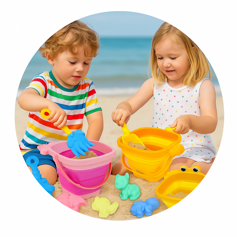 Miniatura: Set De Juguetes De Playa Con Balde Plegable Y Moldes-UNICORNIO